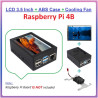 Raspberry Pi 4 LCD 3.5 Inch Touch Display with ABS Case  Cooling Fan Kit